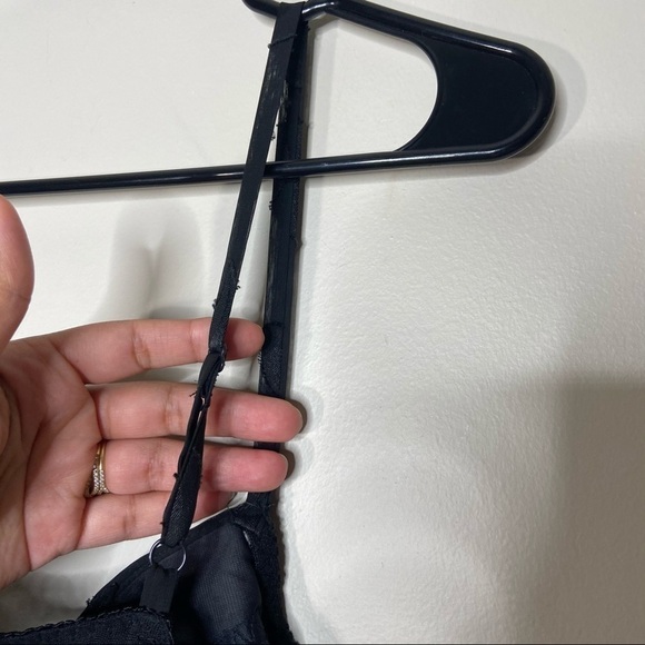 Victorias Secret Sheer Heart Patterned Black Night Gown Lingerie L - Picture 5 of 8